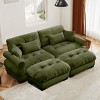 Modern 2 Seater Sofa With Ottoman, Sectional Sofas Large With 2 Ottoman, Large L Shape Sofa With Waist Pillow And Throw Pillows-Cuddlewood - 3 of 4