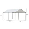 9.6' x 19.5' Carport Heavy Duty Galvanized Car Canopy w/ Included Anchor Kit, 3 Reinforced Steel Cables - 3 of 4