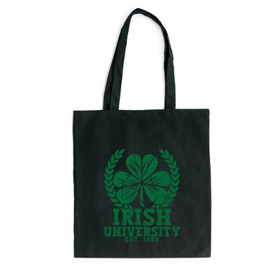 City Creek Prints Irish University Canvas Tote Bag - 15x16 - Black