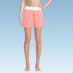 Lands' End Women's 5" Quick Dry Elastic Waist Board Shorts Swim Cover-up Shorts with Panty - 1 of 4