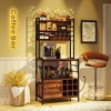 MOEPISY Wine Cabinet with S Shaped Hooks and Wine Bottle Holders Rustic Brown - 2 of 4