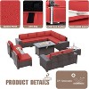 ALAULM 13 Pieces Patio Furniture Set, Rattan Wicker Outdoor Conversation Sets, Furniture Sectional Sofa Set - 3 of 4