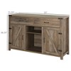 Farmhouse Coffee Bar Cabinet, Sideboard Buffet Cabinet Wine Cabinet with Drawers, Barn Style Doors, Wine Rack - 3 of 4