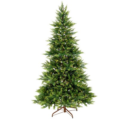 National Tree Company Pre-lit Feel Real Festive Fern Artificial Christmas Tree with Clear Lights
