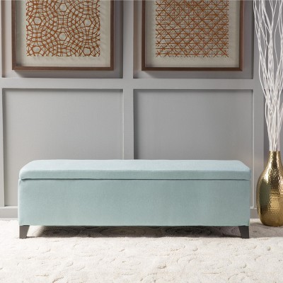 GDFStudio Carducci Contemporary Upholstered Storage Ottoman with Birch Legs