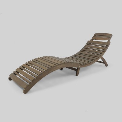 Lahaina Acacia Wood Foldable Chaise Lounge Christopher Knight