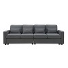 APRILSOUL 104" 4-Seater Linen Sofa - Armrest Pockets, 4 Pillows, Minimalist for Living Room - 3 of 4