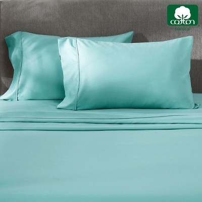 Teal Cotton Sateen Standard/Queen Pillowcase Set