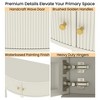 CIPACHO Creamy White Demi-Lune Console Table - Artisan Wave-Pattern, 2 Drawers & Bottom Shelf (Bedroom/Living Room) - 4 of 4