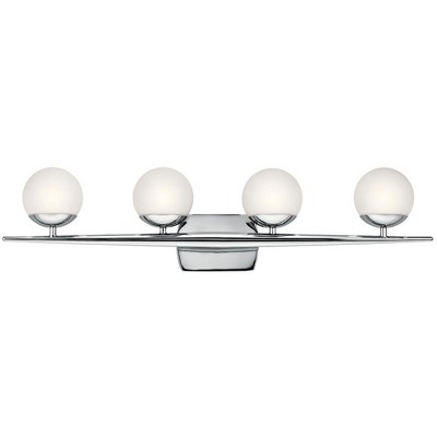 Jasper 32.25" Chrome Halogen Vanity Light with Globe Shades
