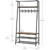 Coat Rack Shoe Bench with Hooks, Hall Trees Entryway Bench with Storage, Multifunctional Hallway Organizer - 4 of 4