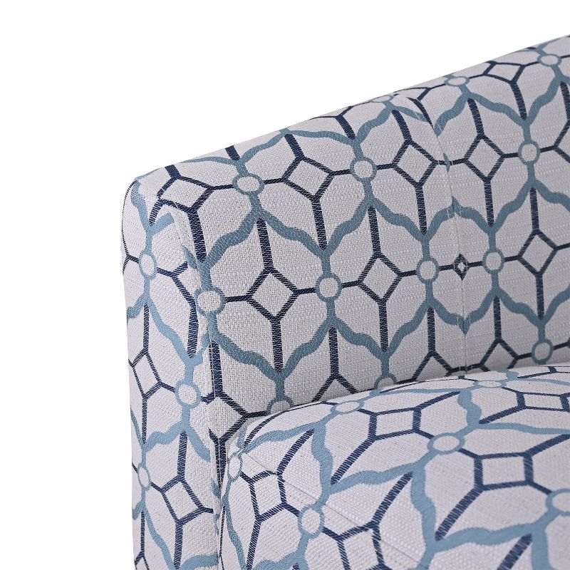 Liria Wooden Upholstered Barrel Chair for Livingroom with Metal Swivel Base | ARTFUL LIVING DESIGN, 4 of 8