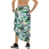 HAPPY BAY Men's Beachwear Wraps Swim Bath Trunk Swimsuit Regular Surfing Swimwear Summer Sarong Long Pareo Beach Wrap One Size Gray, Tree - 3 of 4