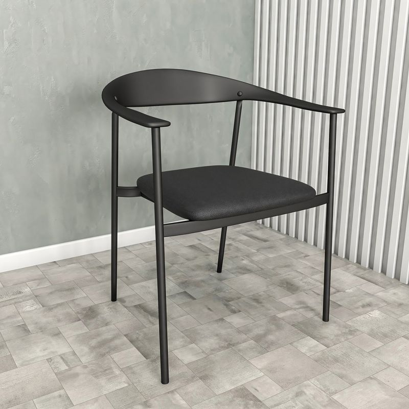 LeisureMod Kora Modern Dining Chair in Upholstered Faux Leather with Steel Legs & Frame, 2 of 15