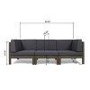 GDFStudio Keith 90.75“ Outdoor Acacia Wood 3 Seater Sofa with Cushions - 4 of 4