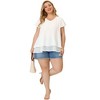 Agnes Orinda Women's Plus Size V Neck Short Flare Sleeve Double Layers Chiffon Casual Summer Blouses - 3 of 4