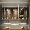 HBEZON LED Medicine Cabinet with Mirrors and Lights, Recess/Wall Mount Bathroom Cabinet, 3 Mode Light, Dimmable, Anti-Fog, Outlet, Silver - 4 of 4