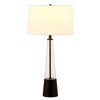 Hudson and Canal 29.5" Tall Table Lamp with Fabric Shade White/Blackened Bronze: Mid-Century Modern, UL Listed, E26 Socket - 3 of 4