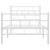 vidaXL Modern Style Steel Bed Frame with Headboard and Footboard - White - Durable Powder-Coated Steel - 4 of 4