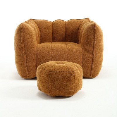 NicBex Bean Bag Chair for Adults Comfortable Square Lazy Sofa with Footstool Floor Chair with High Resilient Foam for Living Room