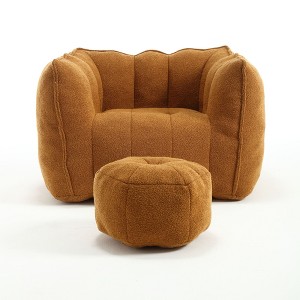 NicBex Bean Bag Chair for Adults Comfortable Square Lazy Sofa with Footstool Floor Chair with High Resilient Foam for Living Room - 1 of 4