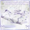 Purple Bow Throw Blanket Preppy Blanket Coquette 50" x 60" Flannel Soft Cute Bow Decor Lightweight Aesthetic - 3 of 4