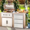 3 Layer Outdoor Kitchen Drawers with Paper Towel Holder - Stainless Steel Flush Mount Kitchen Access Drawer with Grooved Handle - 3 of 4