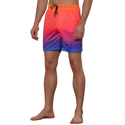 Lars Amadeus Men's Color Block Drawstring Swim Surfing Beach Board Shorts Orange 28 — фото 4