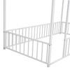 KTMBDW Twin/Full Montessori Bed Frame, Metal House Bed with Fence and Roof, Floor Bed for Boys Girls Bedroom - 4 of 4