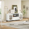 Jojoka Modern TV Stand for 65 Inch TV, TV Cabinet with Fluted Glass Door and Open Shelve,White - 4 of 4
