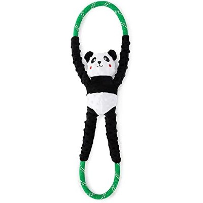 ZippyPaws - RopeTugz Panda Dog Toy - Durable Rope, Squeaky Chew Toy, Perfect for Tug of War - Machine Washable