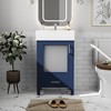 KWPZQEB 20" Bathroom Vanity with Ceramic Sink, Wooden Vanity Cabinet with Drawer & Door, Farmhouse Free Standing Cabinet for Small Bathroom - 3 of 4