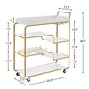 NAYSAYE 6 Tier Bar Dolly Retro Style Rolling Serving Cart with Wine Rack and Glass Holder for Kitchen and Dining, Gold, 13.98"*40.35"*37.92" - 3 of 4