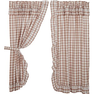 Annie Buffalo Portabella Check Ruffled Short Panel Set of 2 63x36 VHC Brands - 1 of 4