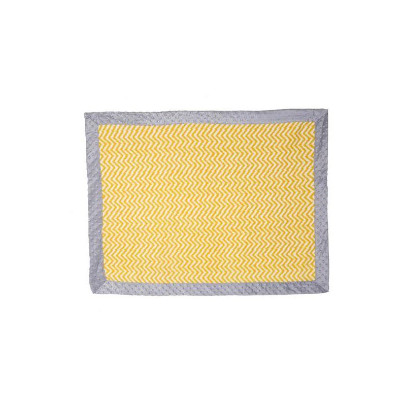 Bacati - Yellow Chevron with Solid Border Blanket (Yellow Chevron/Grey Border), 2 of 5