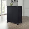 Cambridge Granite Top Compact Kitchen Island Cart Black/White - Crosley: Rubberwood Frame, Towel Bar, Storage Shelves - 4 of 4