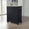 Cambridge Granite Top Compact Kitchen Island Cart Black/White - Crosley: Rubberwood Frame, Towel Bar, Storage Shelves - image 4 of 4