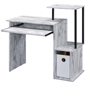 Vynxaria Computer Desk with Keyboard Tray, Shelf & Storage Compartment for Home Office & Study