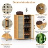 KTMBDW 6 Tier Shoe Storage Cabinet with Doors, Bamboo Multifunctional Organizer Rattan Pattern Rack Unit for Entryway, Living Room, Natural - 4 of 4