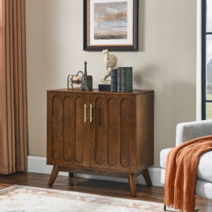 Display Storage Cabinet with Solid Wood Legs, Buffet Cabinet with Storage,Kitchen Cabinet,Modern Storage Cabinet for Living Room-Maison Boucle - 1 of 4