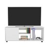 Vynxaria Modern TV Stand, 1 Door, 4 Shelves, 55" TV Capacity, Sleek Black Wengue Finish - 2 of 4