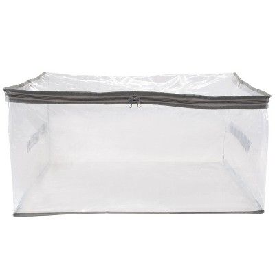 thumbnail interactive-video image 1 of 4-Pack Jumbo Clear Plastic Zippered Blanket Storage Bags – For Bed Sheets, Comforters, Quilts (25” Size) 1 of 2