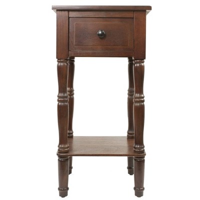 Simplify One Drawer Accent Table with Flat Drawer Front Walnut - Décor Therapy