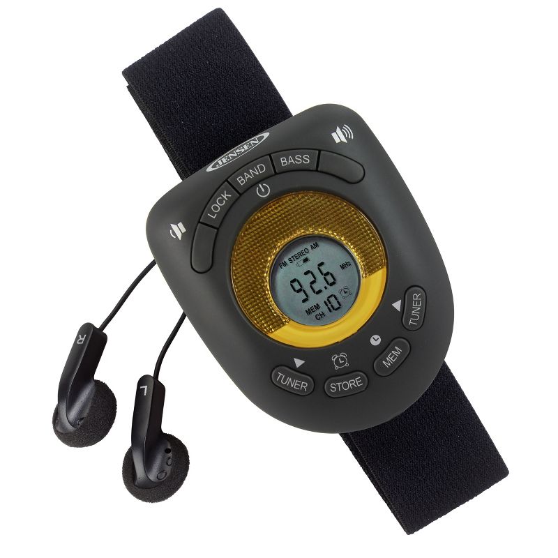JENSEN SAB-55B Digital AM/FM Stereo Armband Radio with Clock, 1 of 7