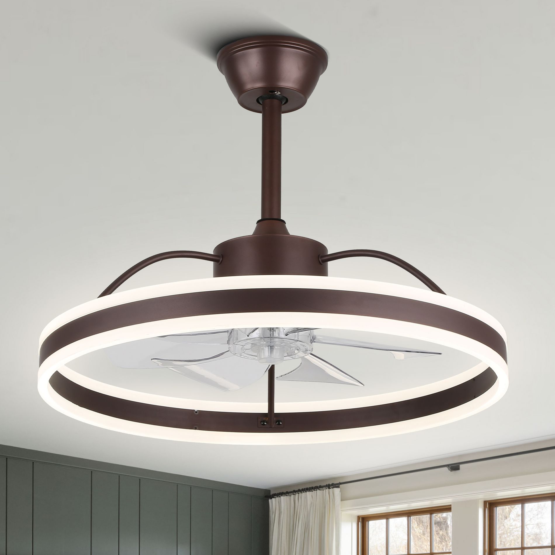Bella Depot 20" Modern Ceiling Fan with Dimmable Light, 6-Speed Reversible with Remote and APP Control