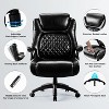 Big & Tall 400lb Ergonomic Leather Office Chair Executive Desk Chair Padded Flip Up Armrest Computer Chair Adjustable Height High Back-The Pop Home - 3 of 4