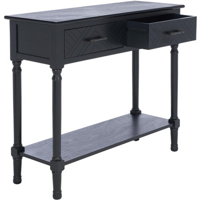 Peyton Black Wood and Metal Hallway Table with Storage