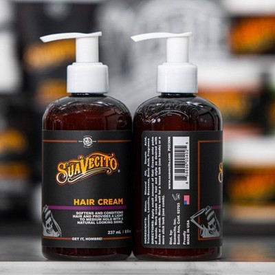 Suavecito Softening & Conditioning Medium Hold Hair Cream - 8 fl oz: Styling, Shine Enhancing for All Types
