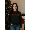 Merry Crewneck Sweatshirt Funny Cute Xmas Spirit Cheer Lovers Longsleeve - Crazy Dog Crew Neck Sweatshirt Gift For Christmas - 3 of 4