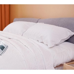 LISM Quilted Queen Pillow Shams Set of 2(White, 20 x 30inch) - 1 of 4